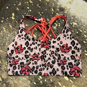 Wildfox floral/ leopard sports bra